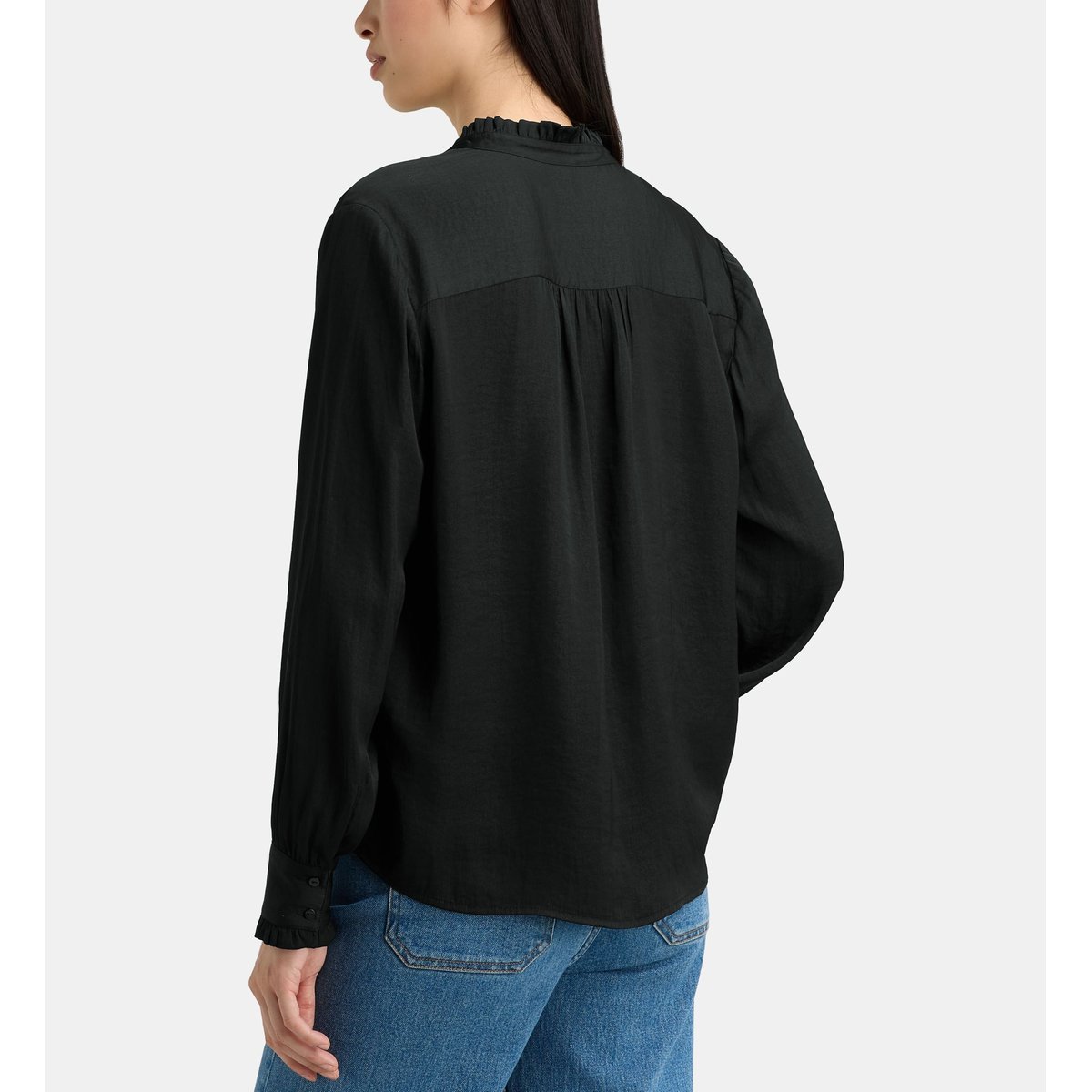 Chemise fluide detroit satl satinée noir, GALERIES LAFAYETTE