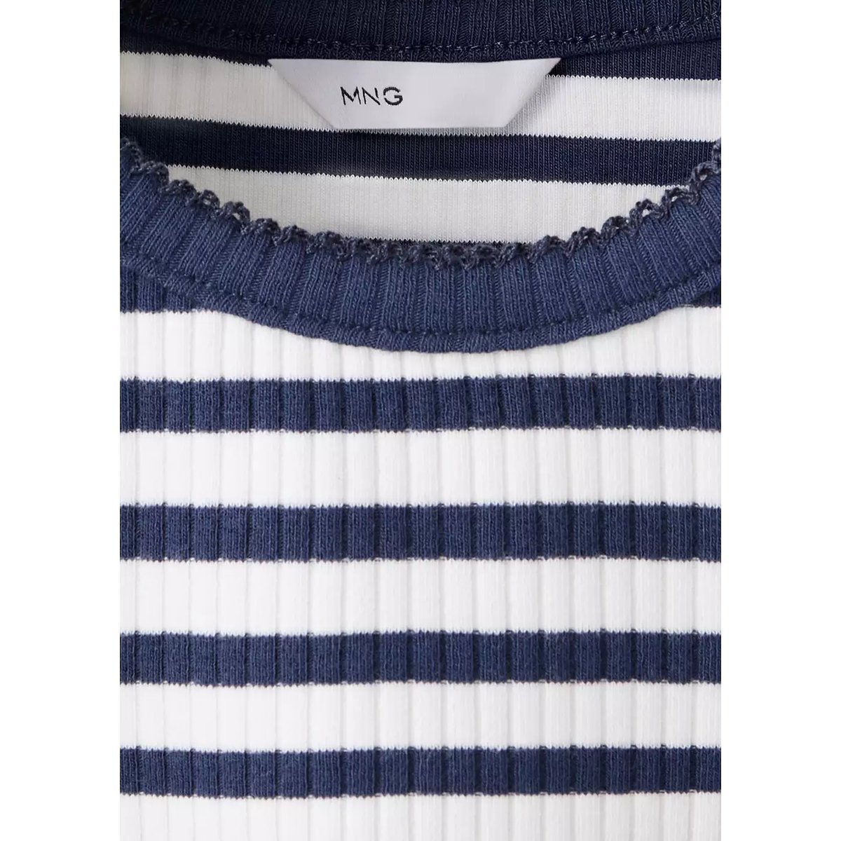 T-shirt côtelé à rayures bleu marine, MANGO BABY