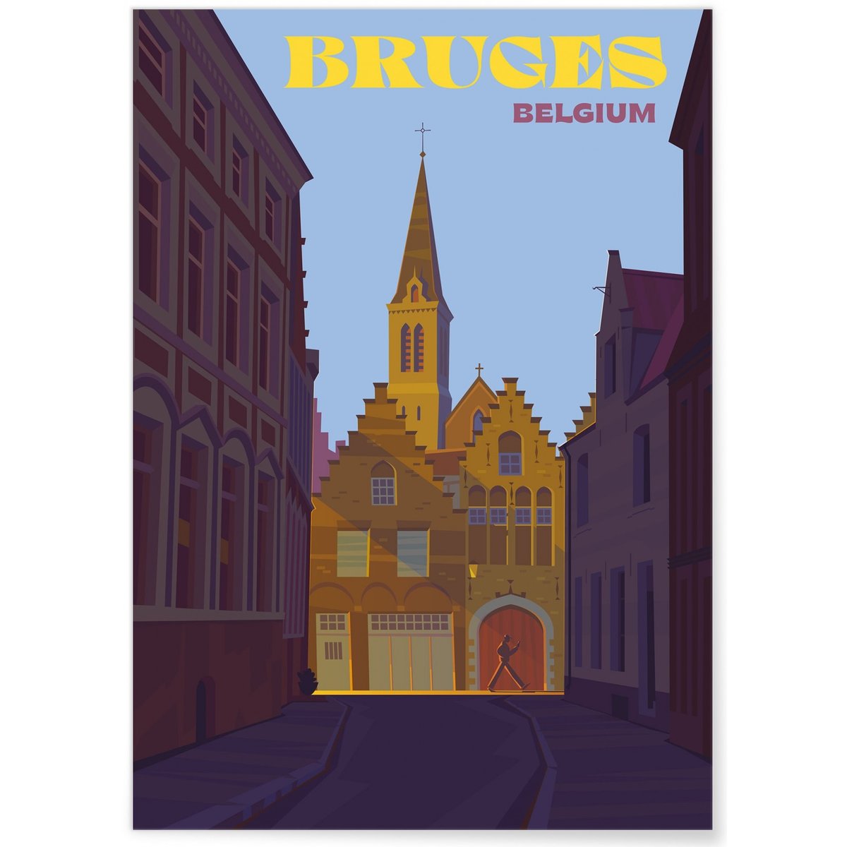 Affiche ville Bruges blanc, L'AFFICHERIE