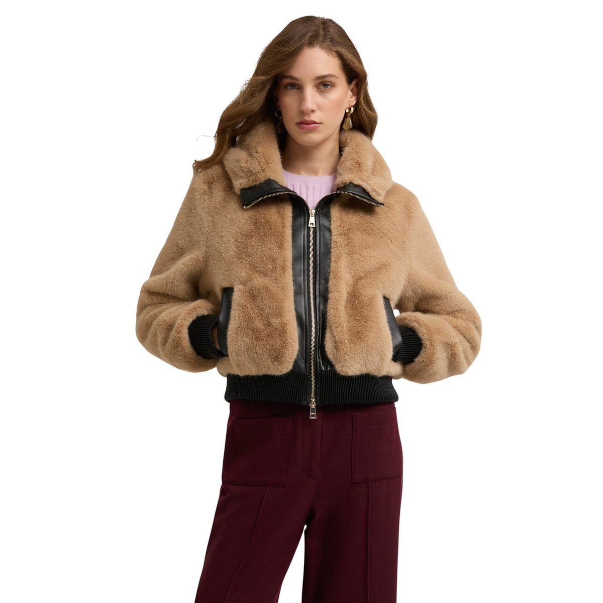 Veste effet peluche beige, MOTIVI