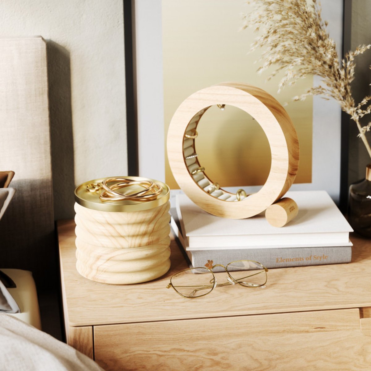 Coffret à bijoux chic design bois  TESORA bois clair, UMBRA