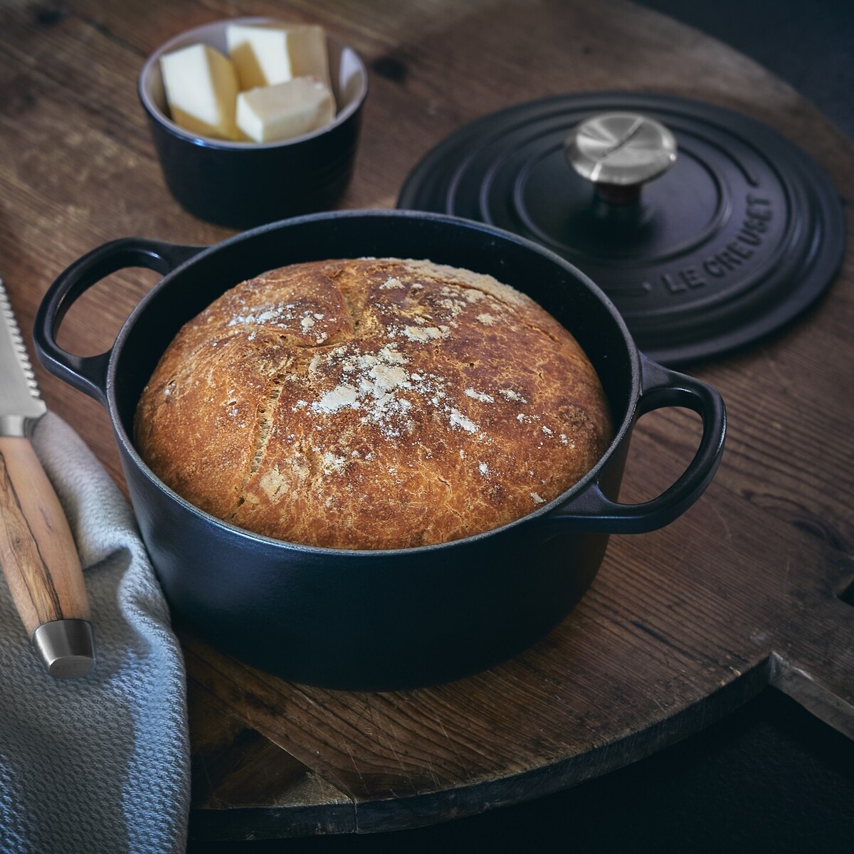 Cocotte Ronde Signature noir, LE CREUSET