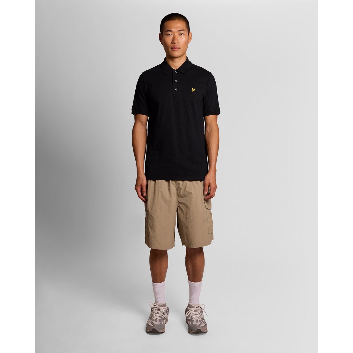Polo en coton fin slub noir jais, LYLE & SCOTT