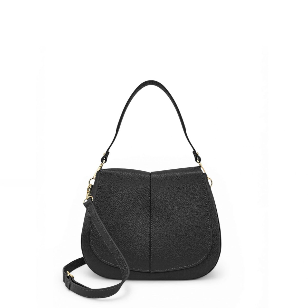Sac à main en cuir grainé LOUIE noir, OH MY BAG
