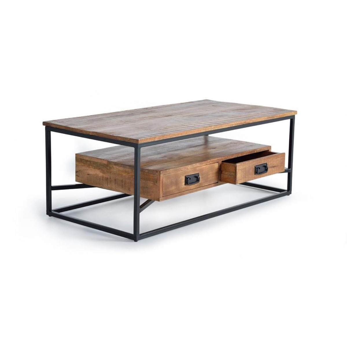 Table basse 2 tiroirs - MÉSÉLINE marron, DECORATION D’AUTREFOIS