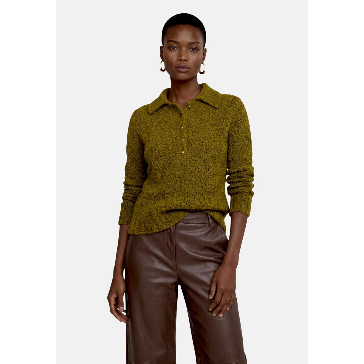 Pull-over en maille à col fir green, ZERO