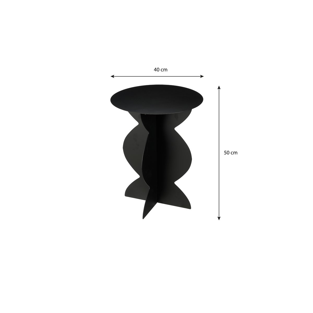 Table d'appoint Ø40 cm RAFI noir, MICA DECORATIONS