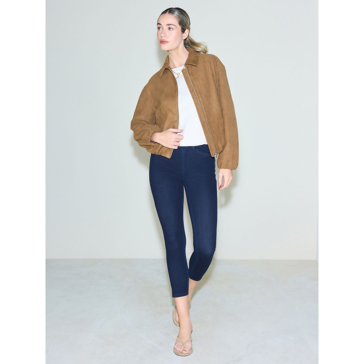 Legging court en denim de jersey brut, NEXT
