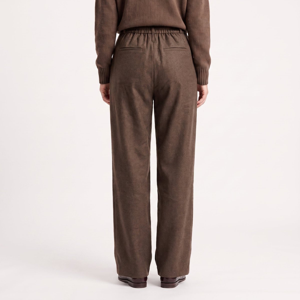 Pantalon femme taille cordon en laine EREANE brown, ARTLOVE