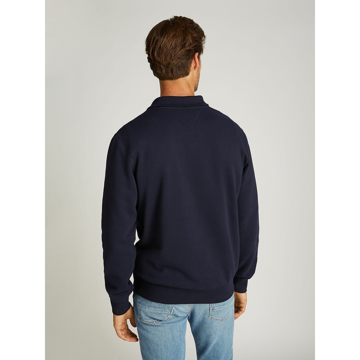Sweat demi-zip fleece bleu foncé, TOMMY HILFIGER