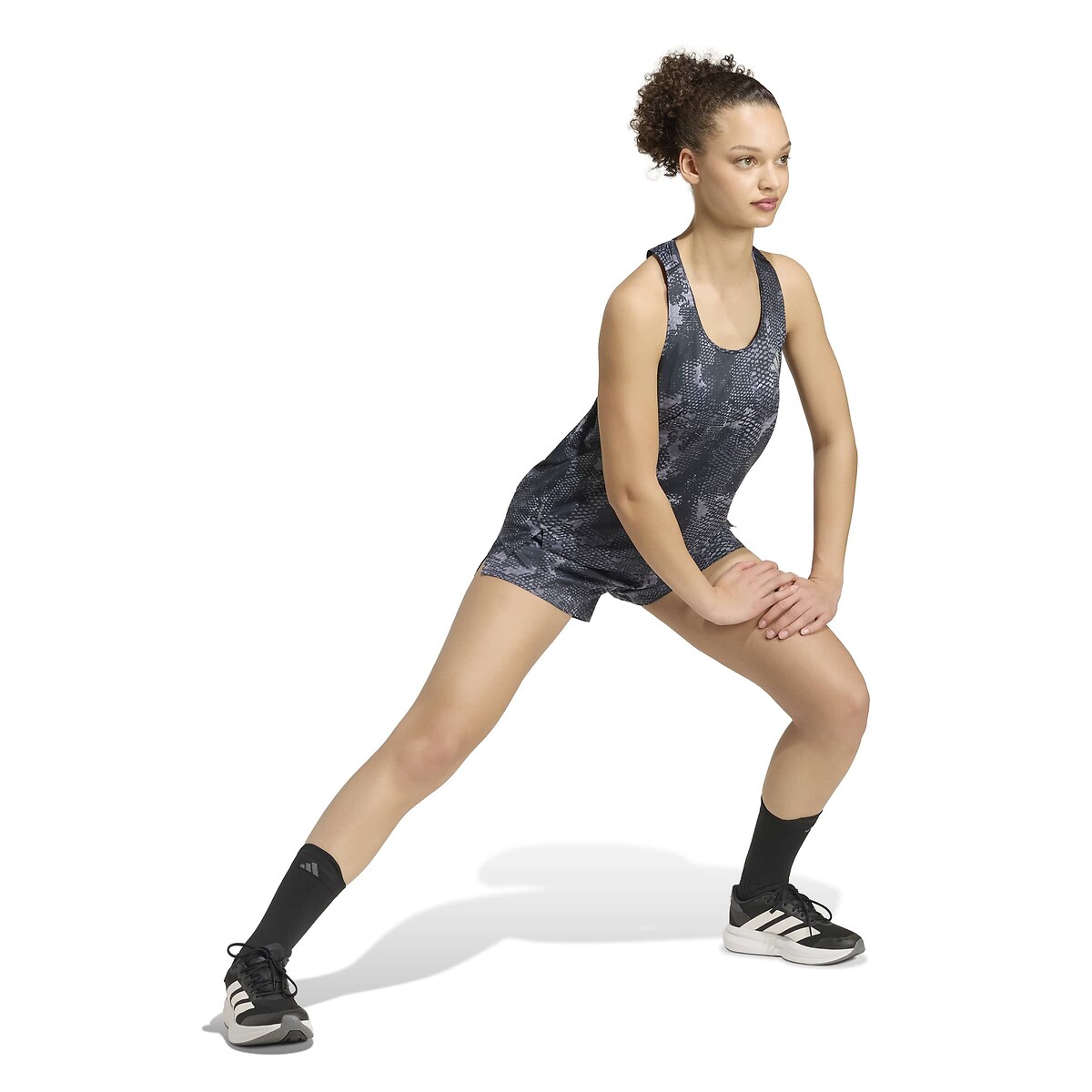 Canotta da running stampata fantasia nero, adidas Performance