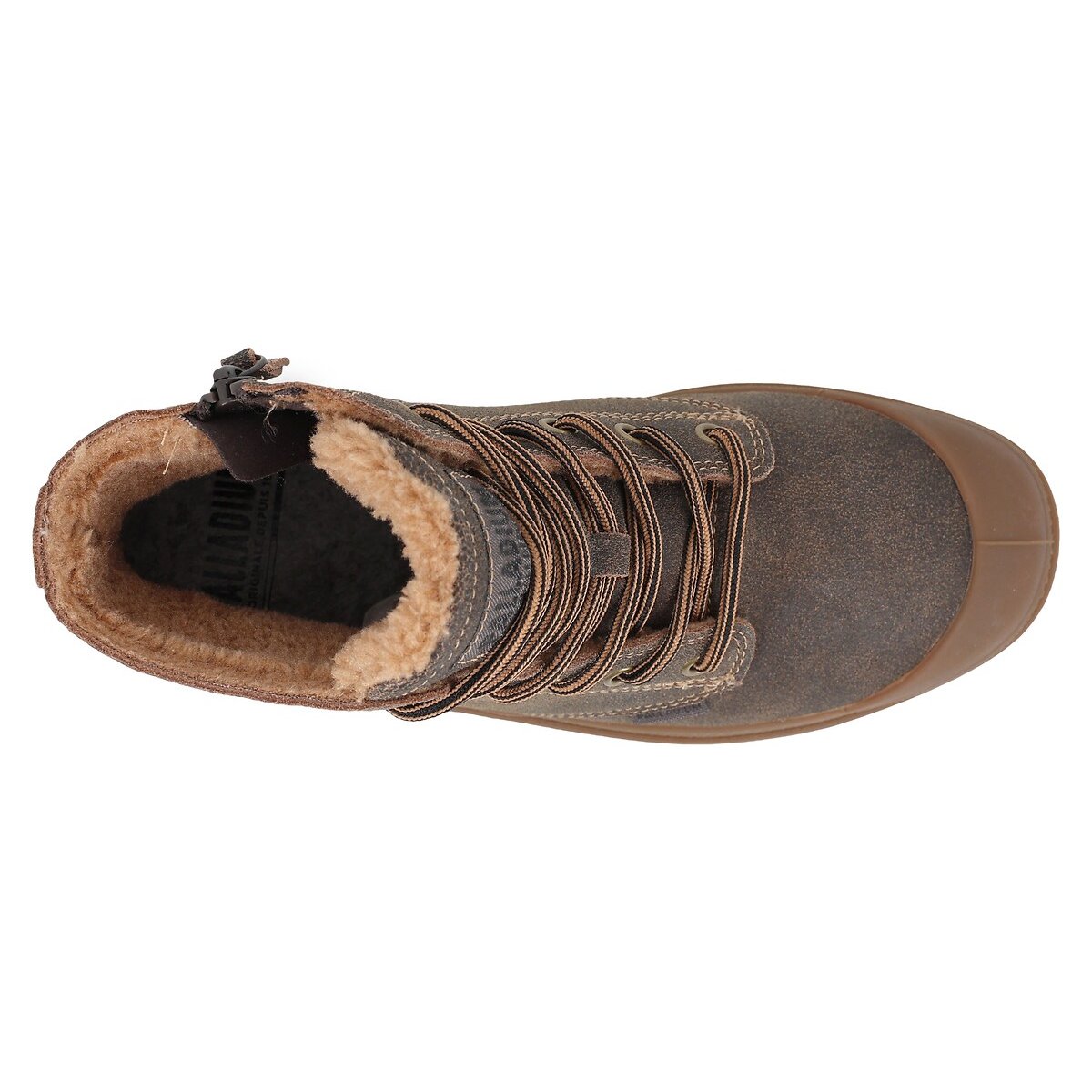 Botins em pele forrados PAMPA ZIP WL PILOT castanho escuro, PALLADIUM