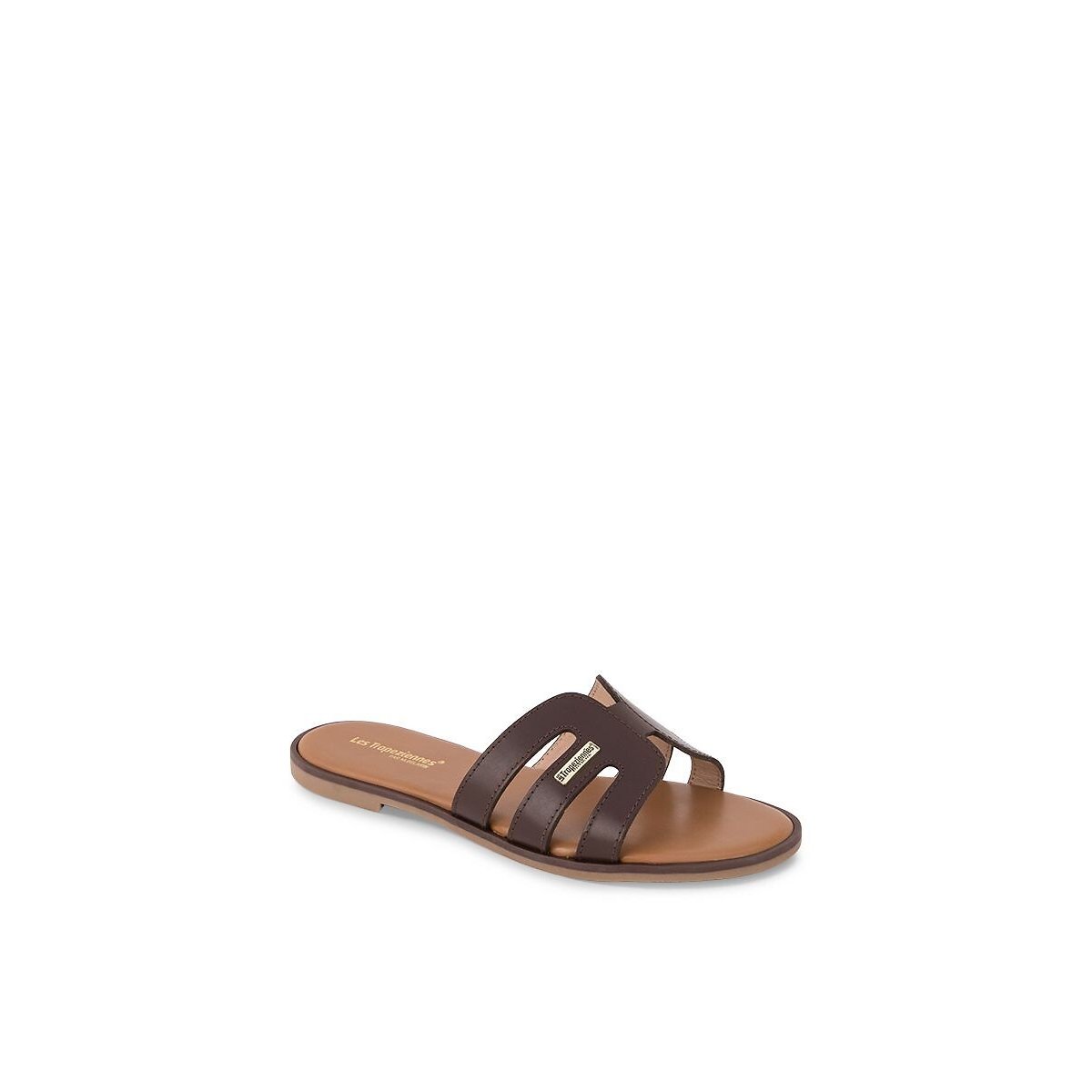 Mules plates en cuir Hamigos chocolat, LES TROPEZIENNES PAR M.BELARBI