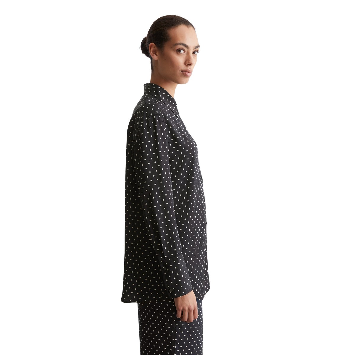Blouse longue regular en LENZING™ ECOVERO™ noir, MARC O'POLO