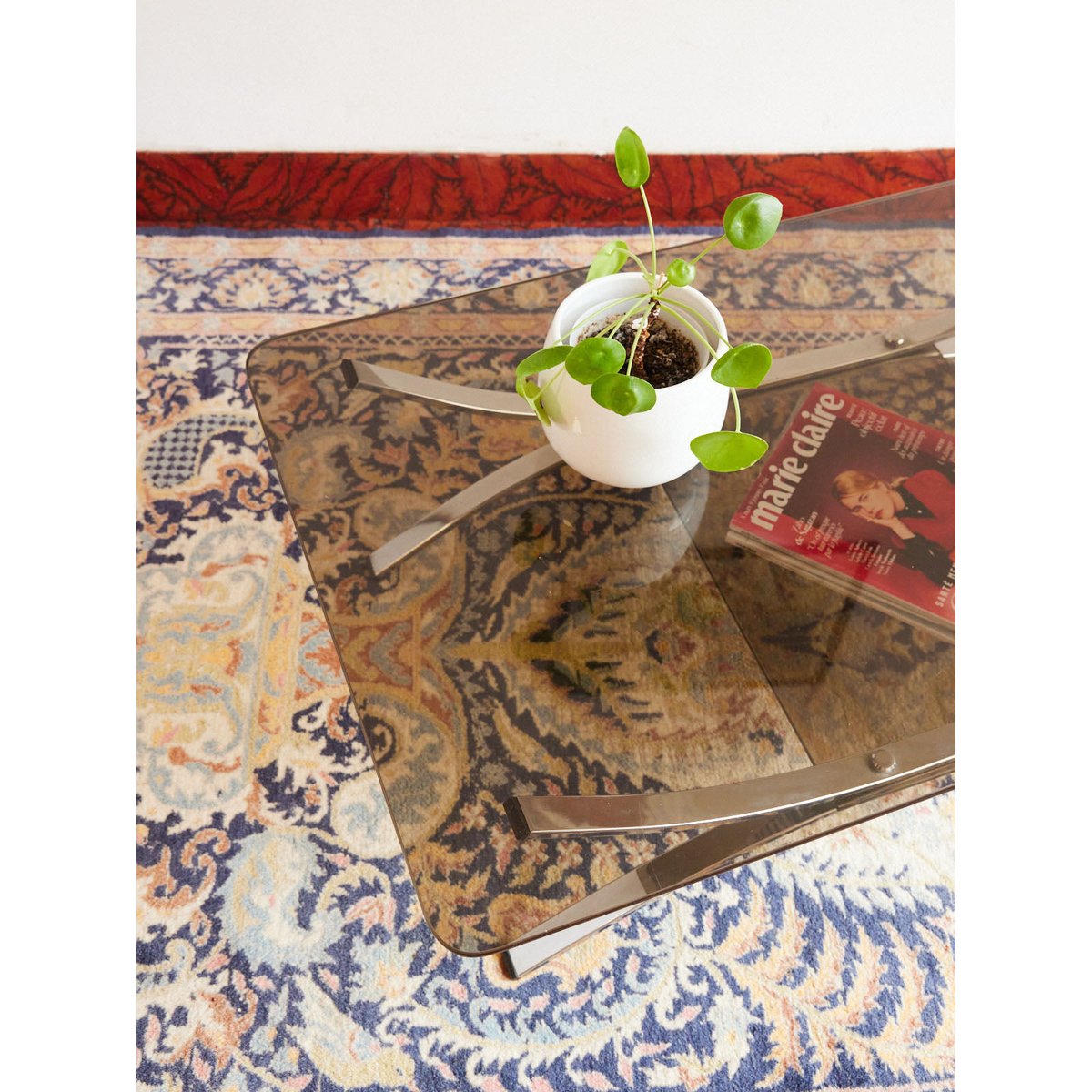 Table basse en verre fumé Donna N°1622 - Bon état fumé, DEBONGOUT