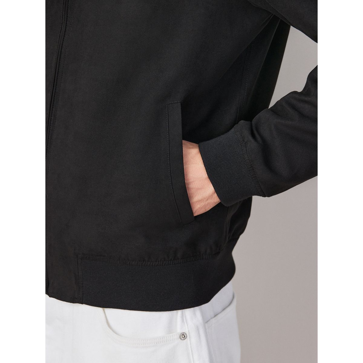 Blouson en daim synthétique noir, NEXT