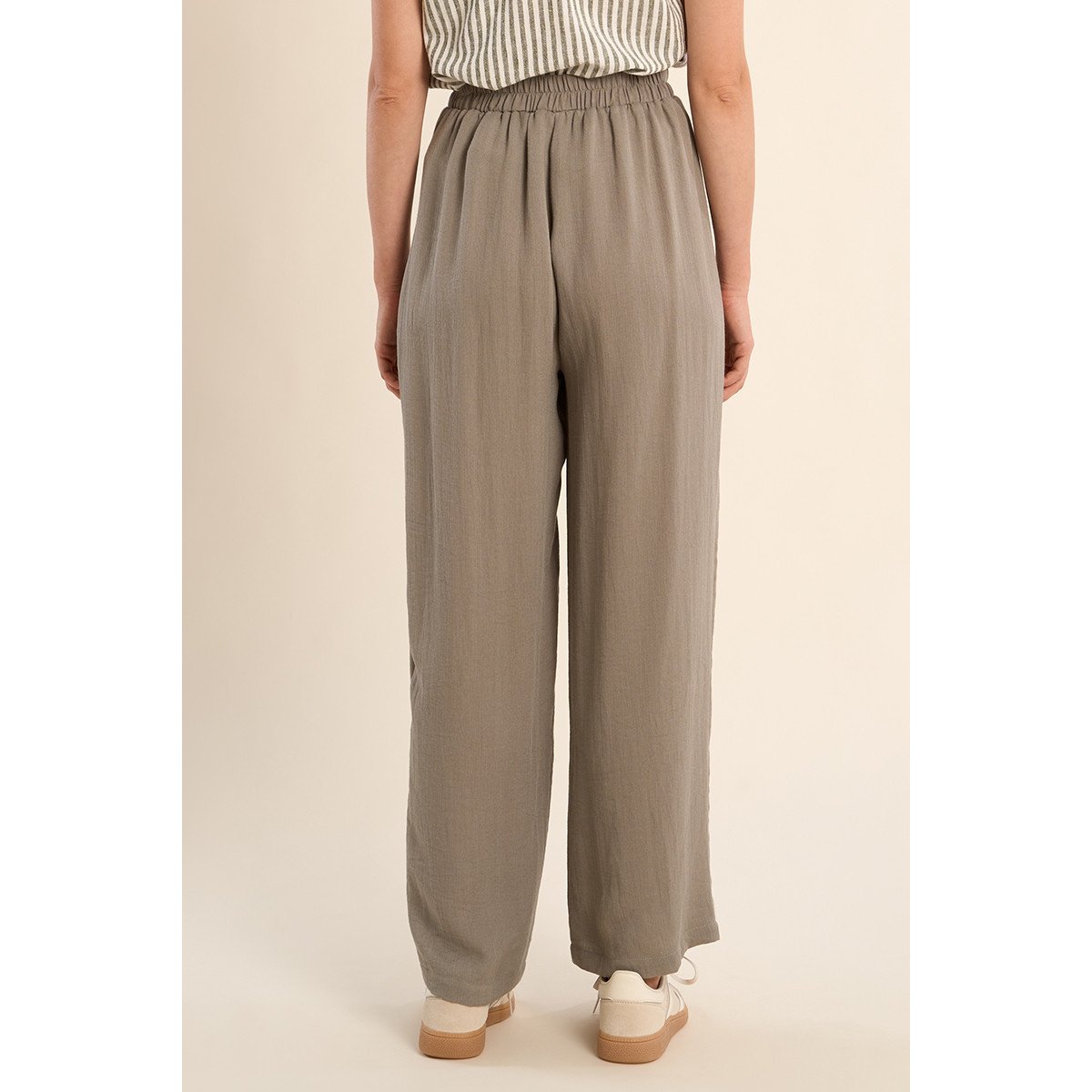 Pantalon taille haute, évasé light khaki, MOLLY BRACKEN