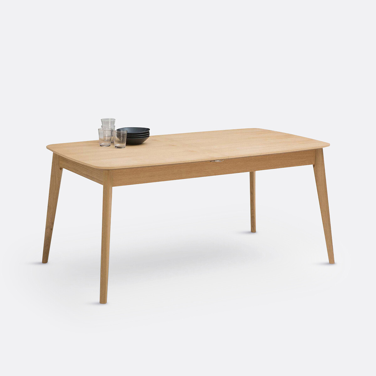 Table à manger, extensible, en chêne et plaqué, 4 à 10 couverts, BIFACE chêne, LA REDOUTE INTERIEURS