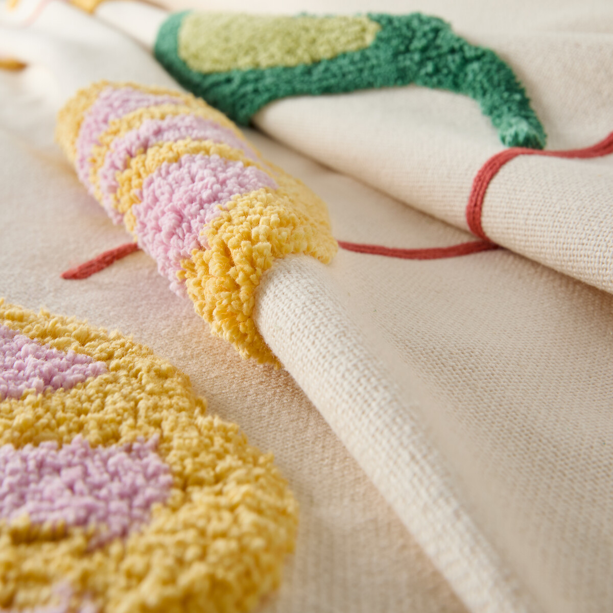 Dessus de lit coton tufté, Palema multicolore, LA REDOUTE INTERIEURS