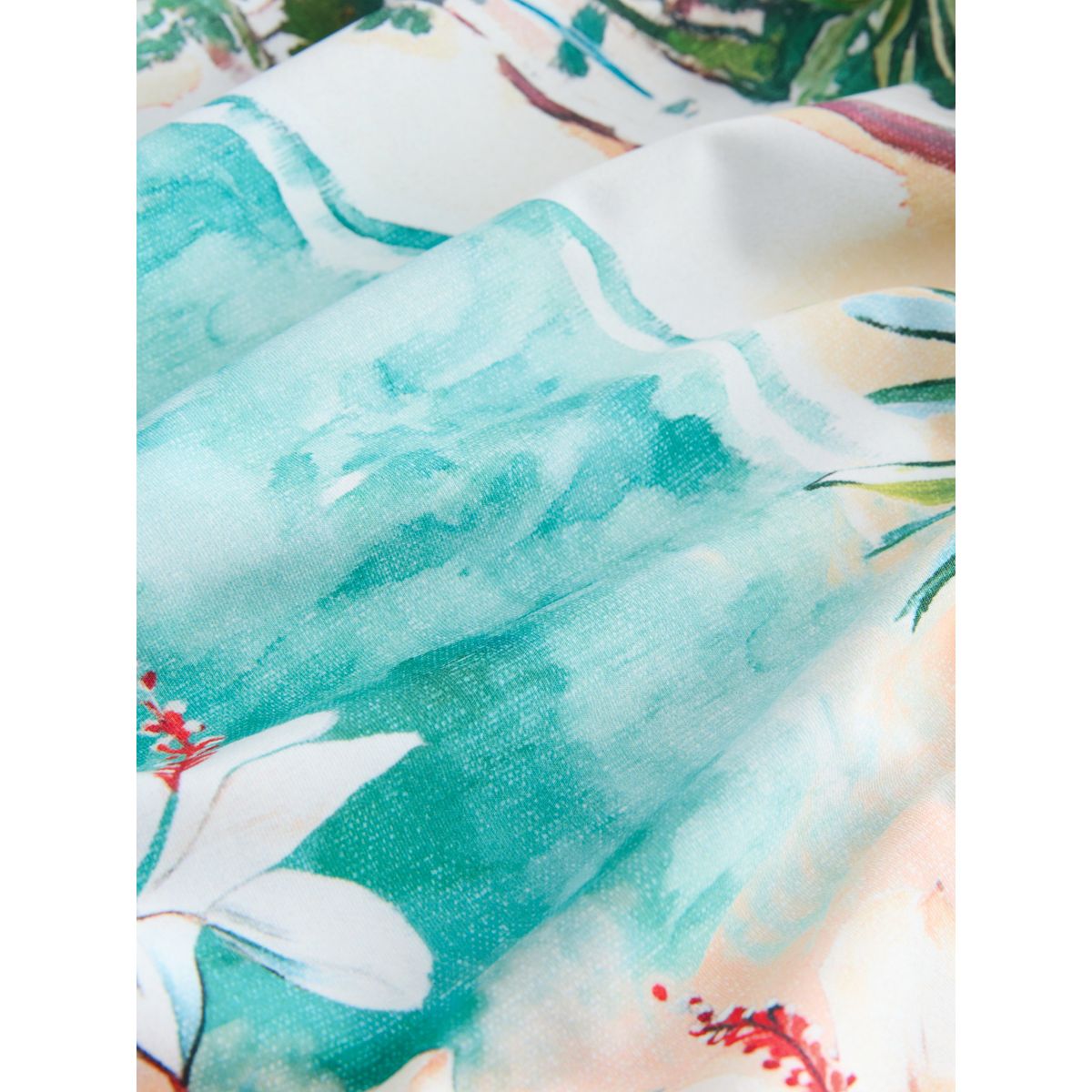Maillot de bain froncé dégagé ventre plat impression panoramique bleue/rose, NEXT