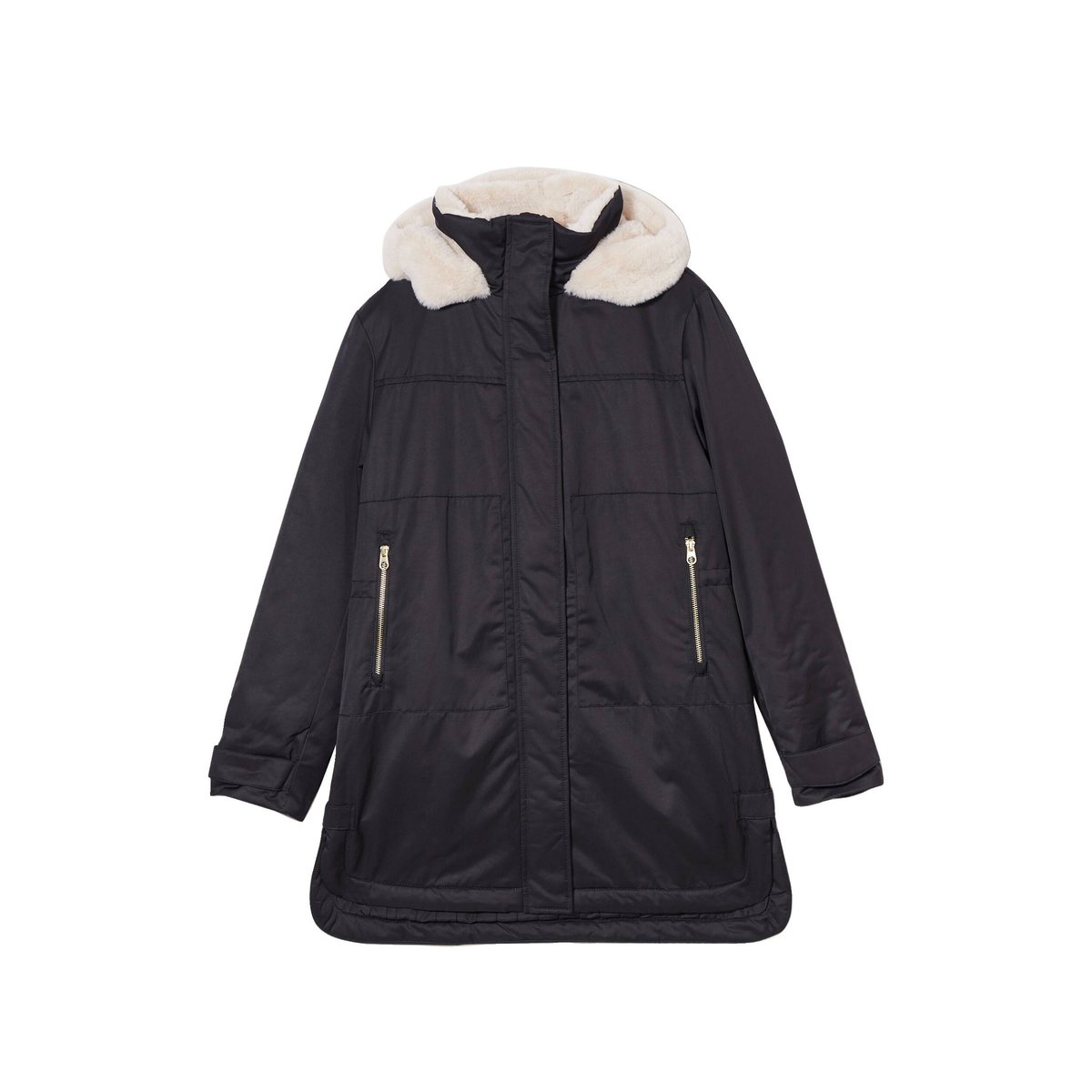 Parka droite à capuche noir, BONOBO