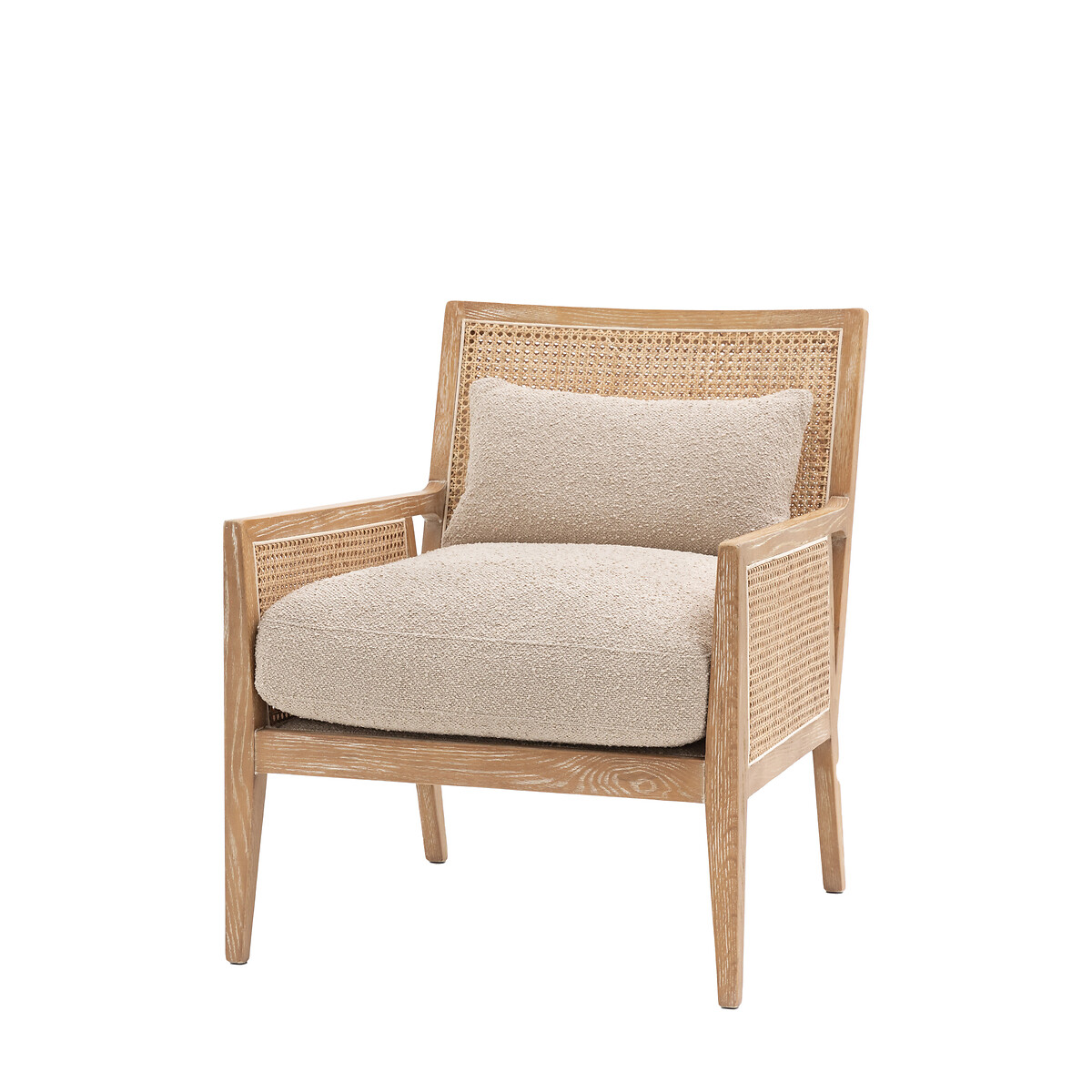 Satara Rattan Armchair with Boucle Cushions natural, ÉDITÉ