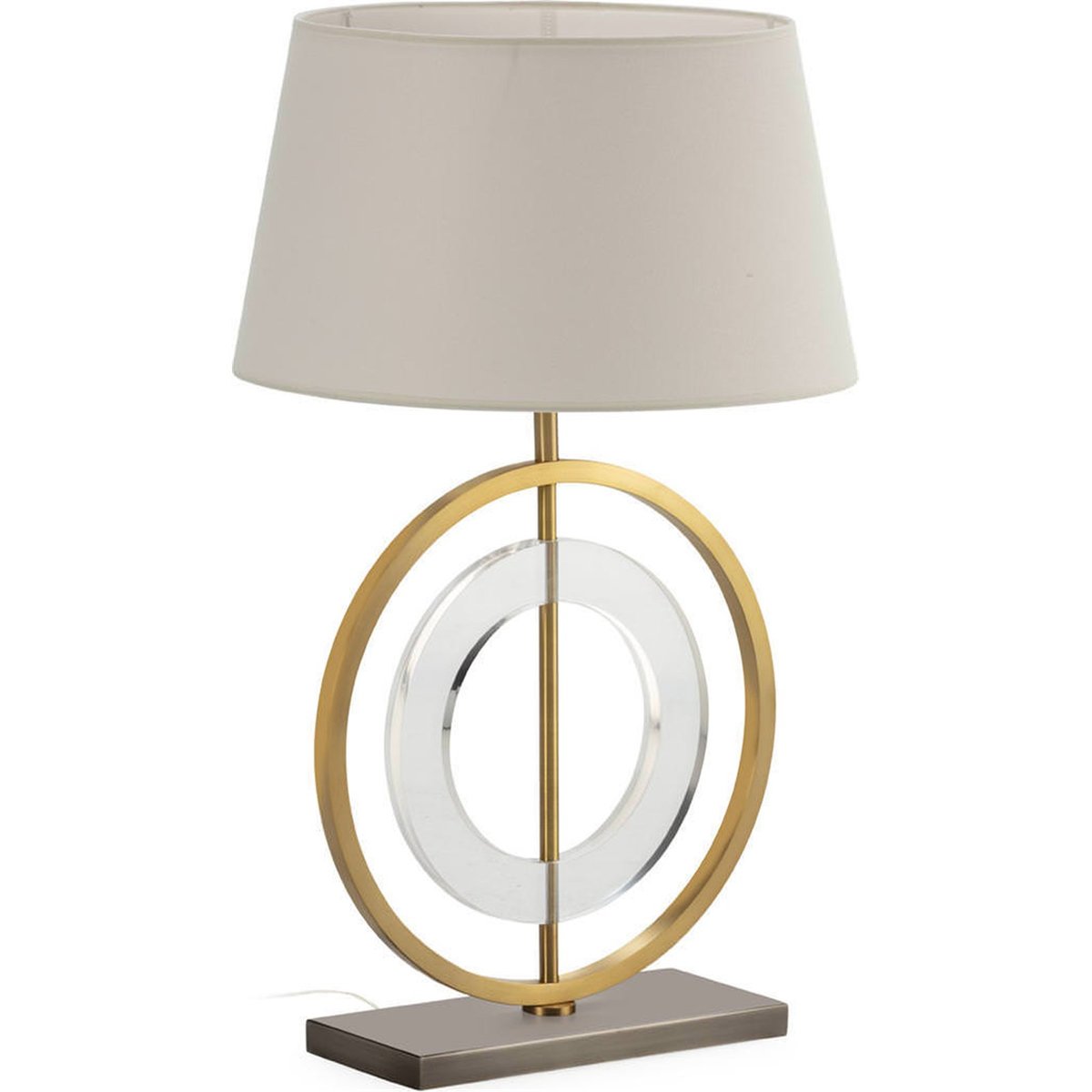 Lampe de table laiton, Design géométrique nickel vieilli et doré, RECOLLECTION