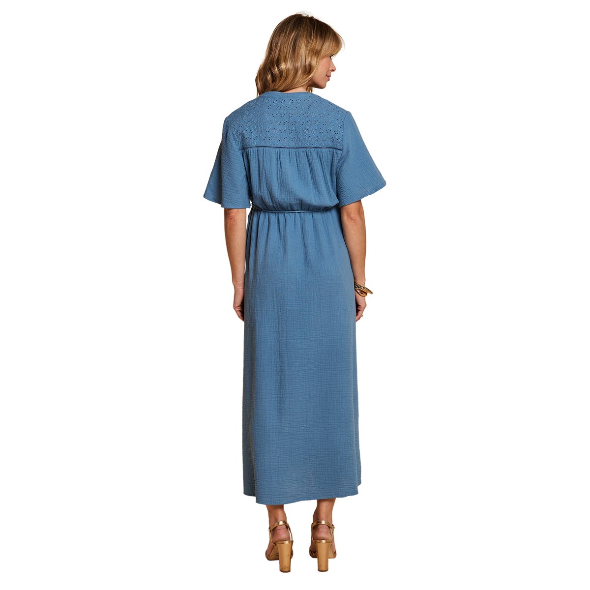 Robe longue grossesse et allaitement bleu jean, ENVIE DE FRAISE