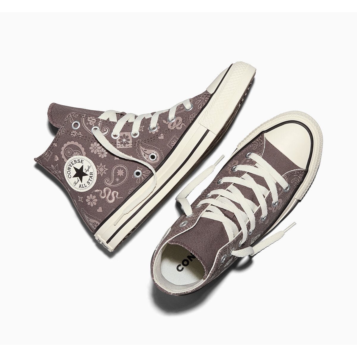 Kids Chuck Taylor All Star Hi Paisley Trainers plum, CONVERSE