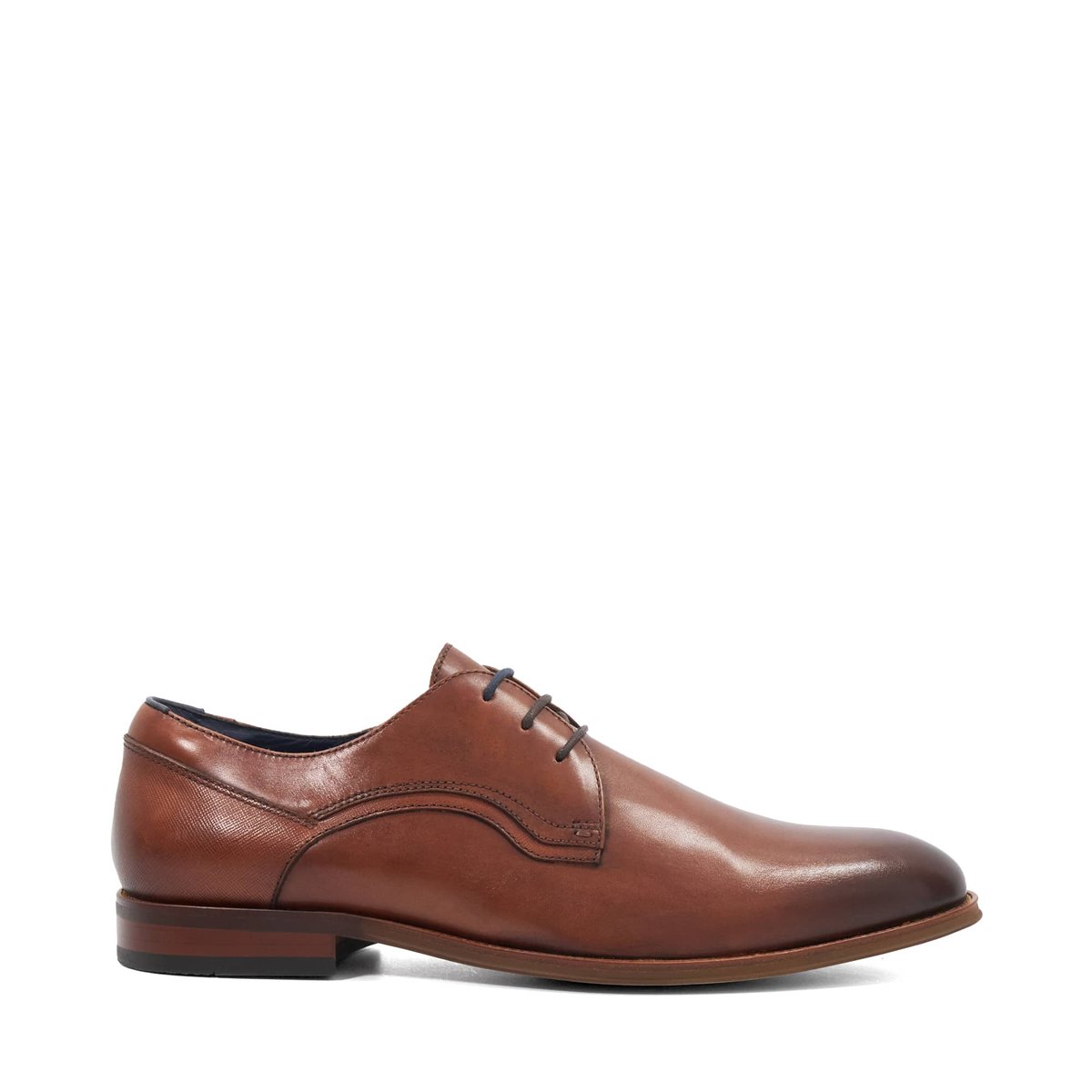 Perforated Leather Derby Shoe - REDIAL tan-leather, DUNE LONDON