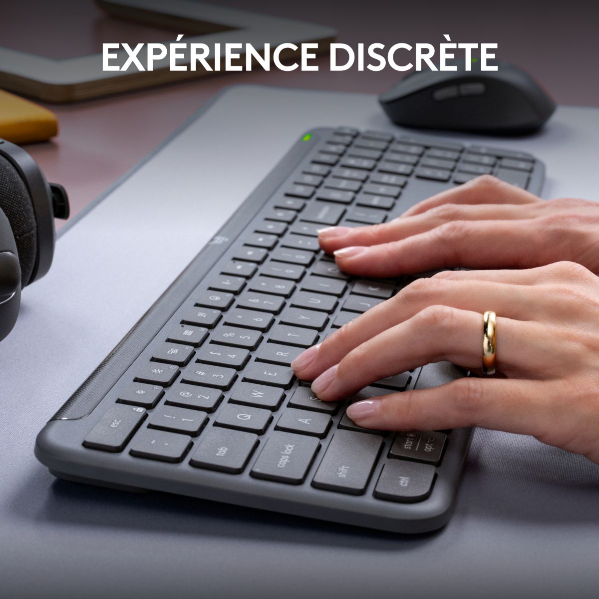 Clavier + Souris MK950 Signature Slim Bluetooth Graphite couleur unique, LOGITECH