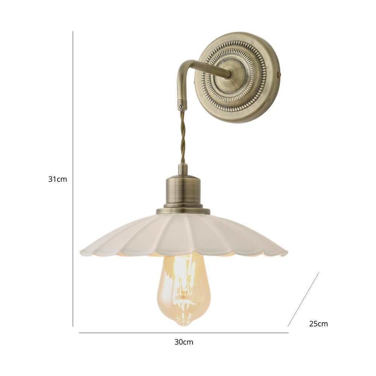 Horton Adjustable Scallop Wall Light brass, SO'HOME