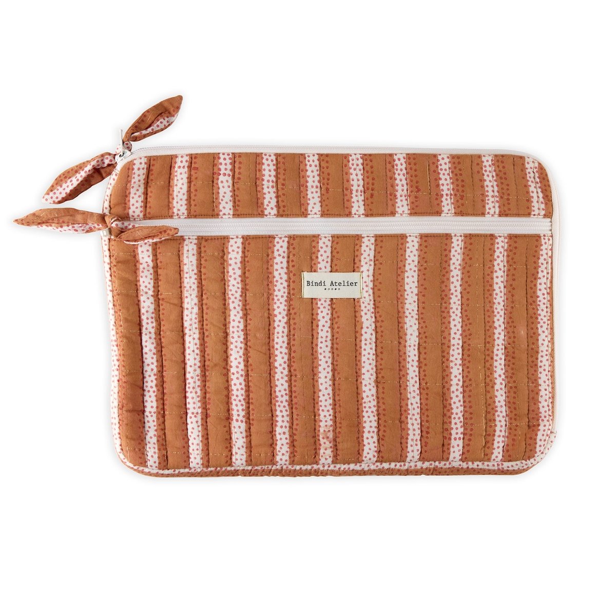 Pochette ordinateur imprimée BALA orange praline, BINDI ATELIER
