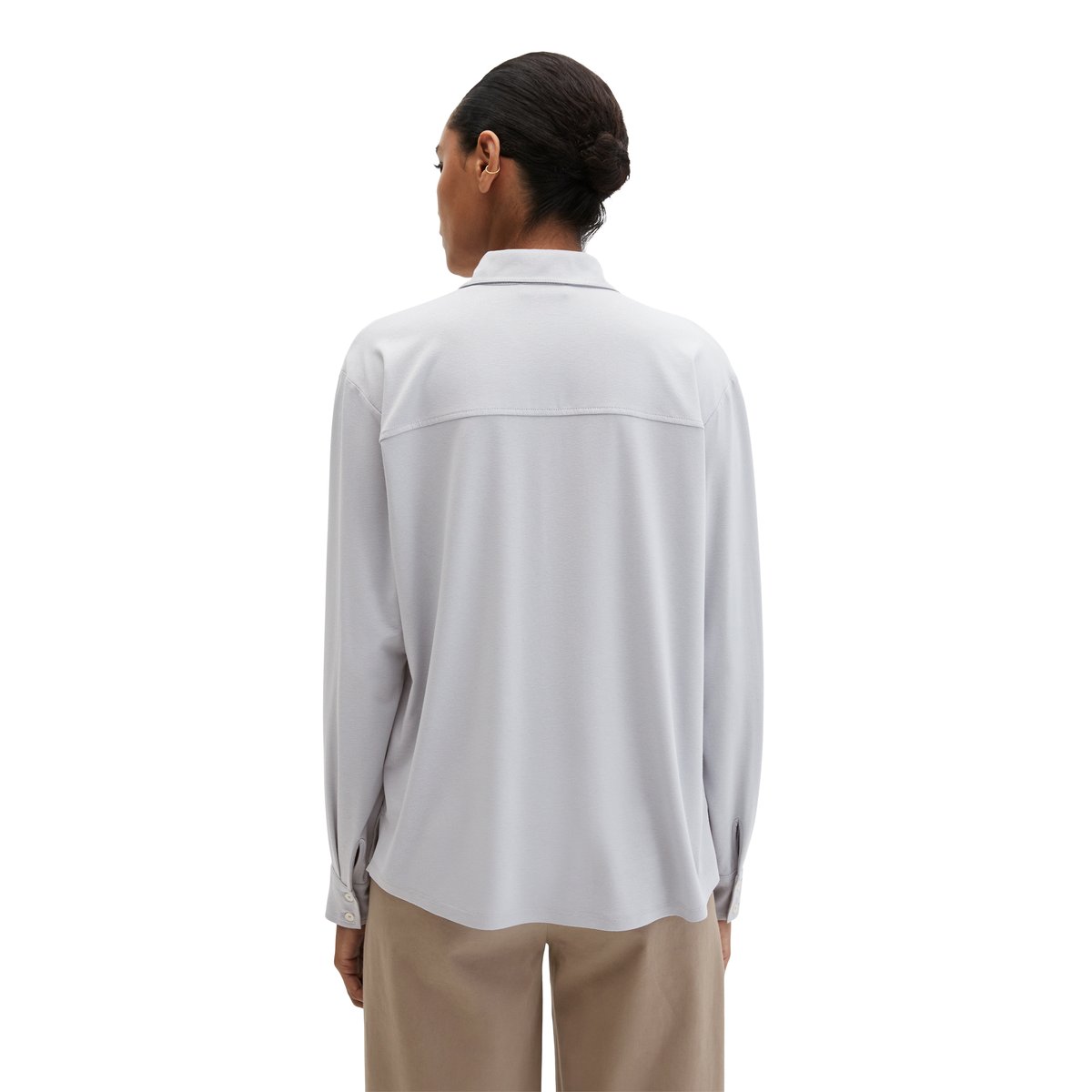 Blouse en jersey loose en LENZING™ ECOVERO™ gris, MARC O'POLO