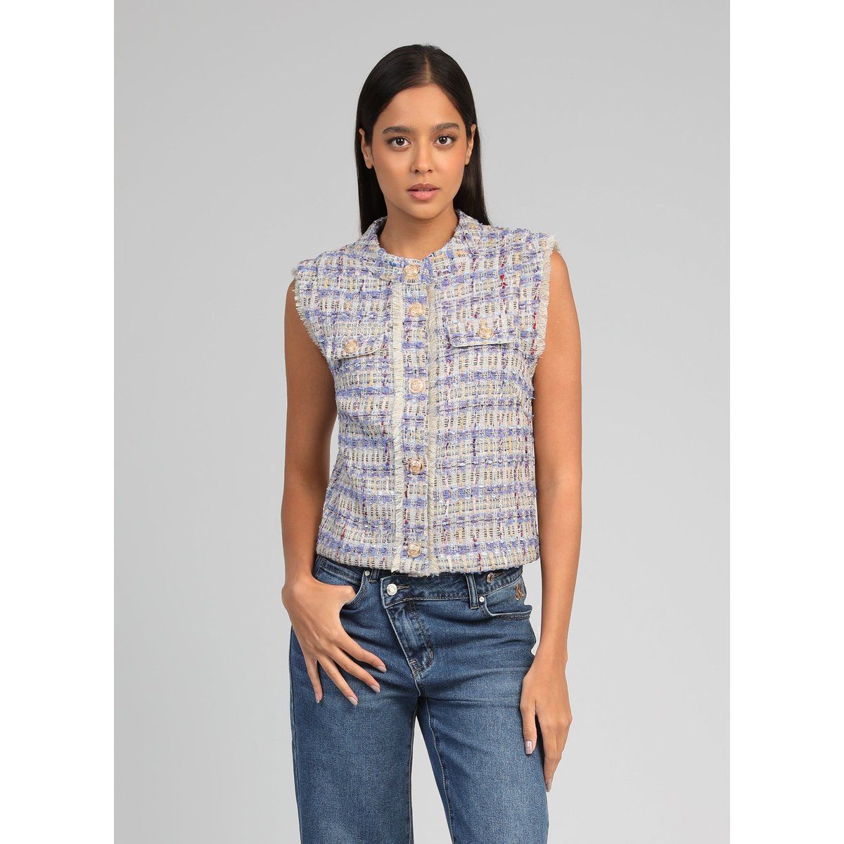 Gilet AVAYANA bleu, AN'GE