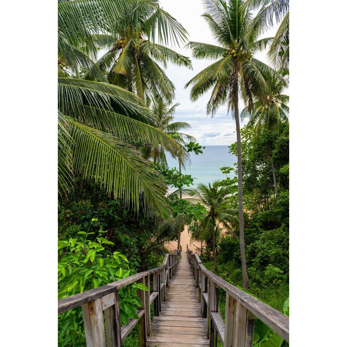 Tableau Mural Wooden Bridge PLAGE tableau en verre synthétique, CEANOTHE