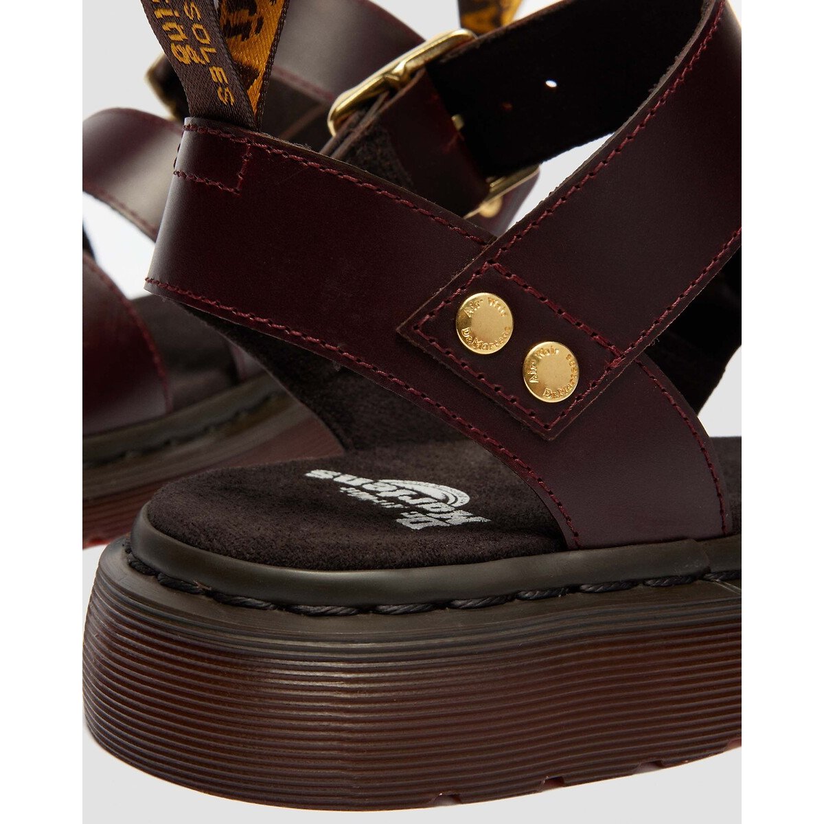 Sandales Gryphon en cuir Atlas bordeaux foncé, DR. MARTENS