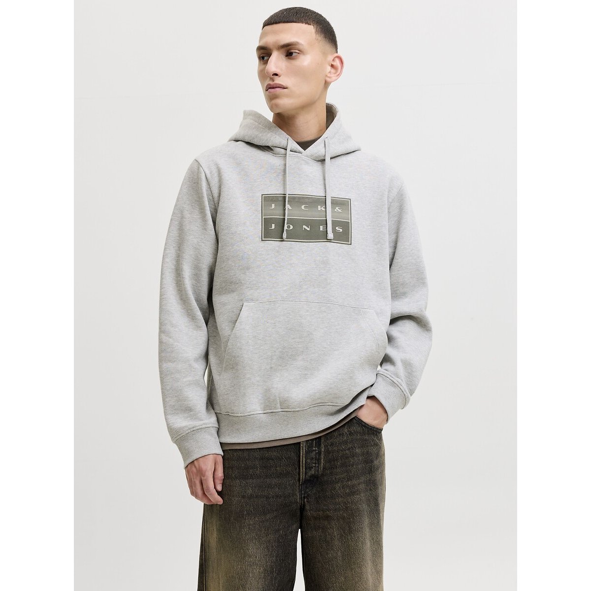 Fusion Hoodie light grey marl, JACK & JONES