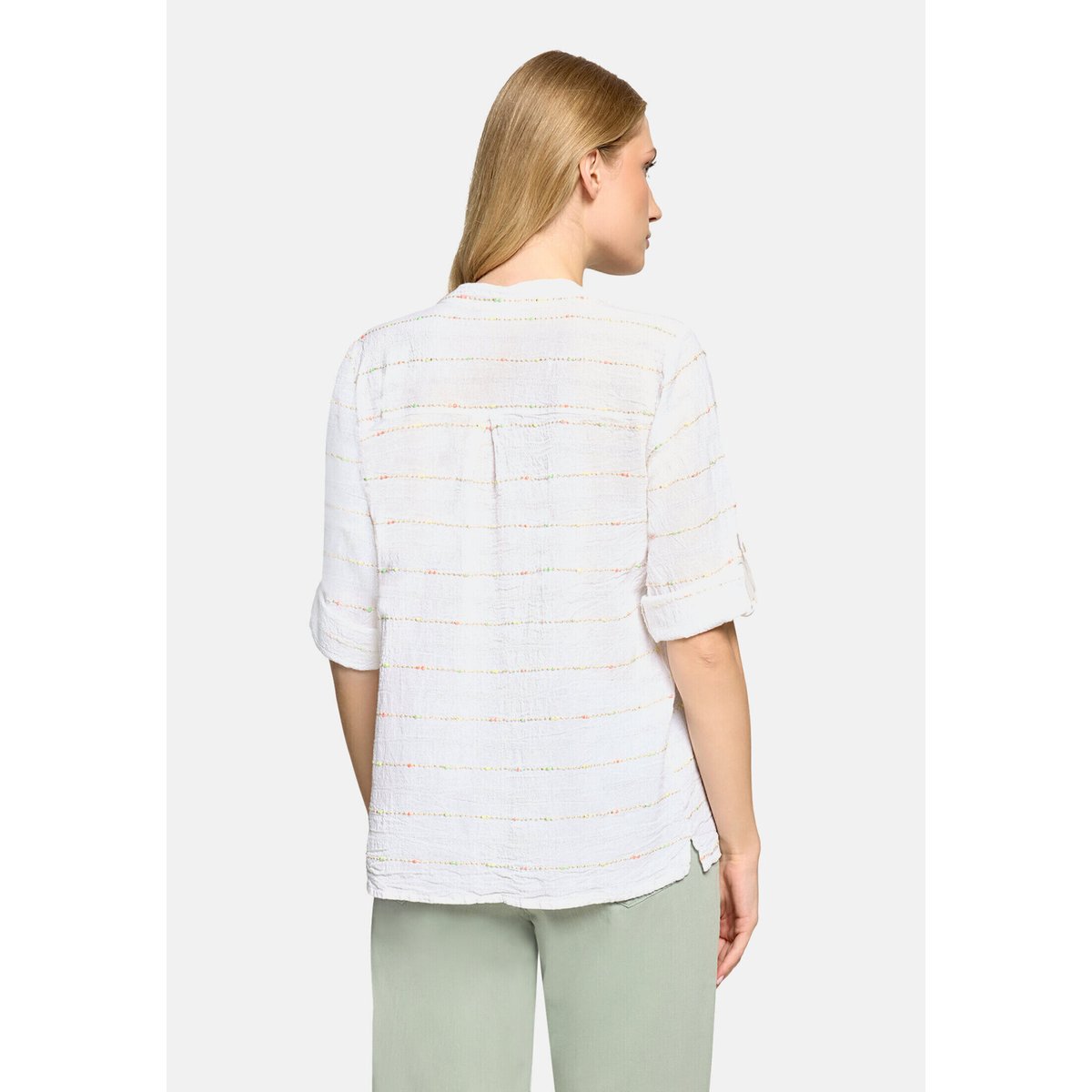 Blouse casual à fils de fil textile white/orange, CARTOON