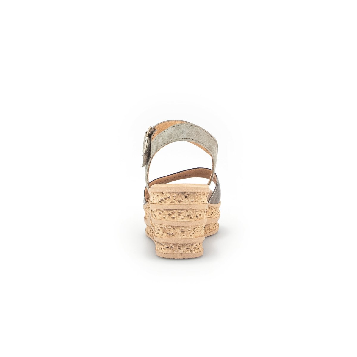 Sandales en cuir à talon compensé beige, GABOR