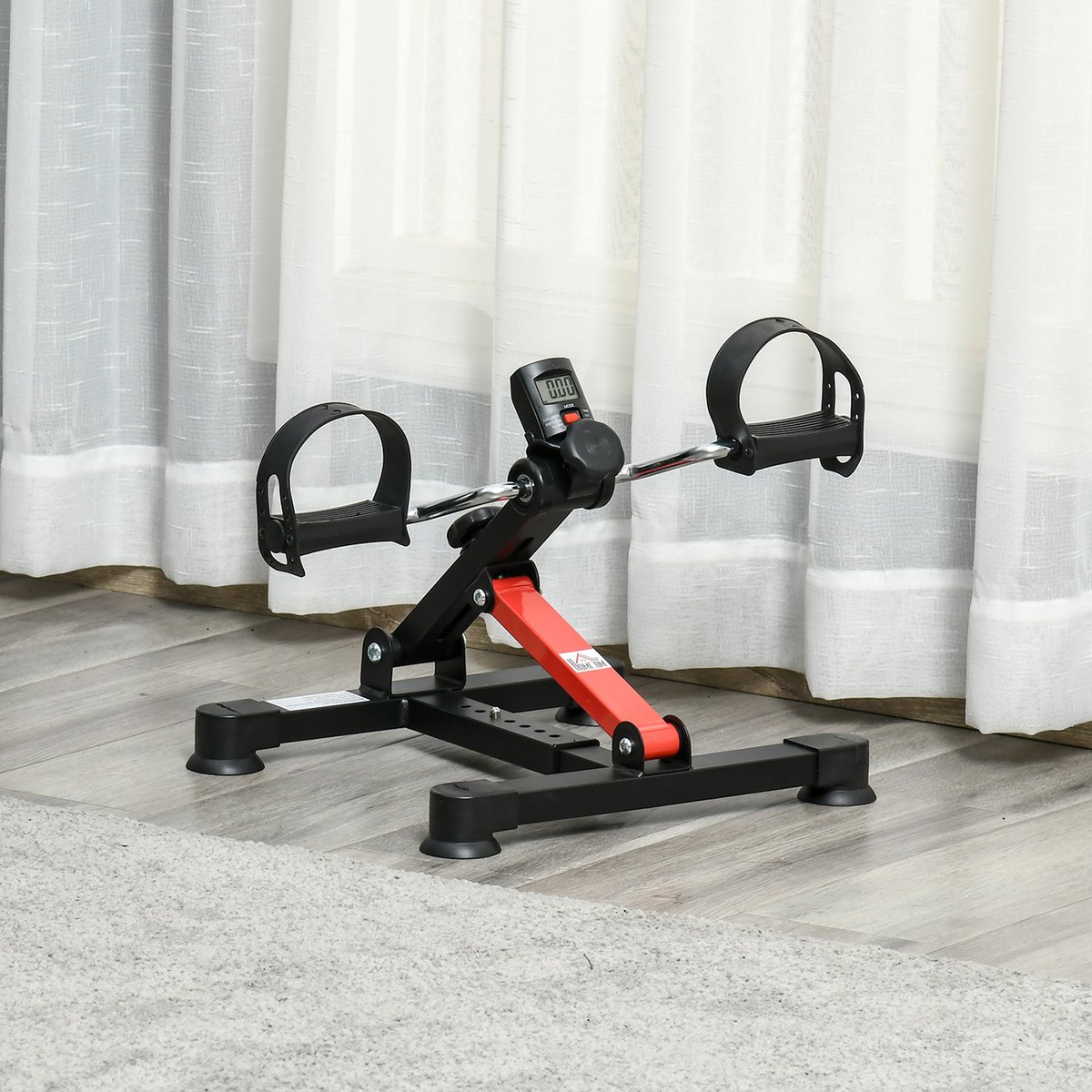 Mini vélo d'appartement résistance hauteur longueur réglable écran LCD noir, HOMCOM