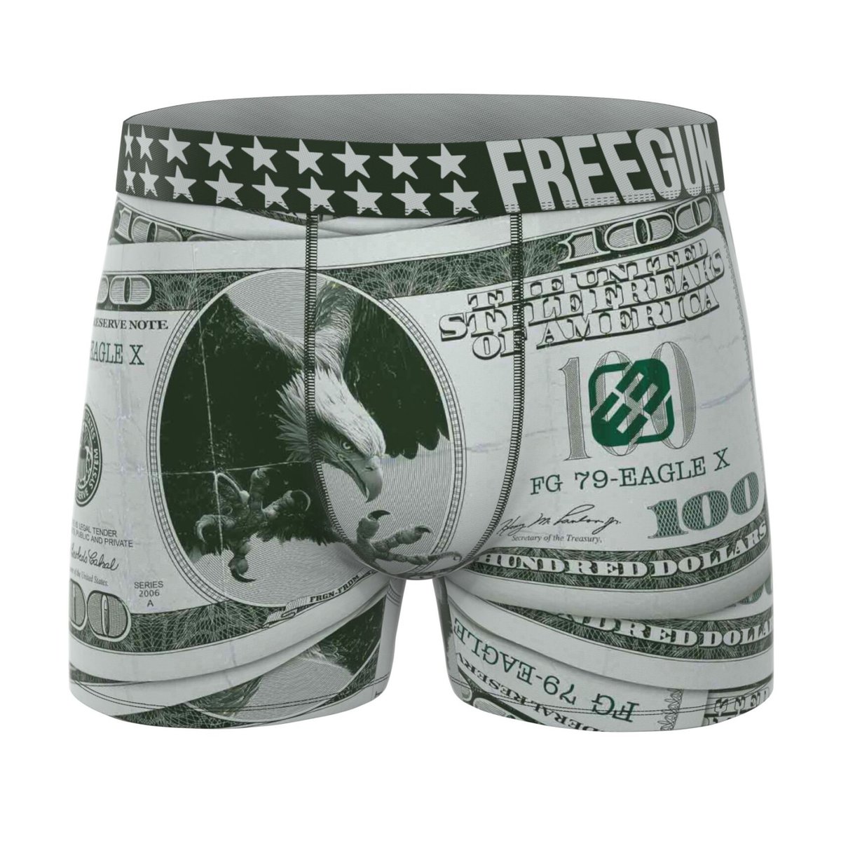 Lot De 3 Boxers Usa rouge/blanc/vert, FREEGUN