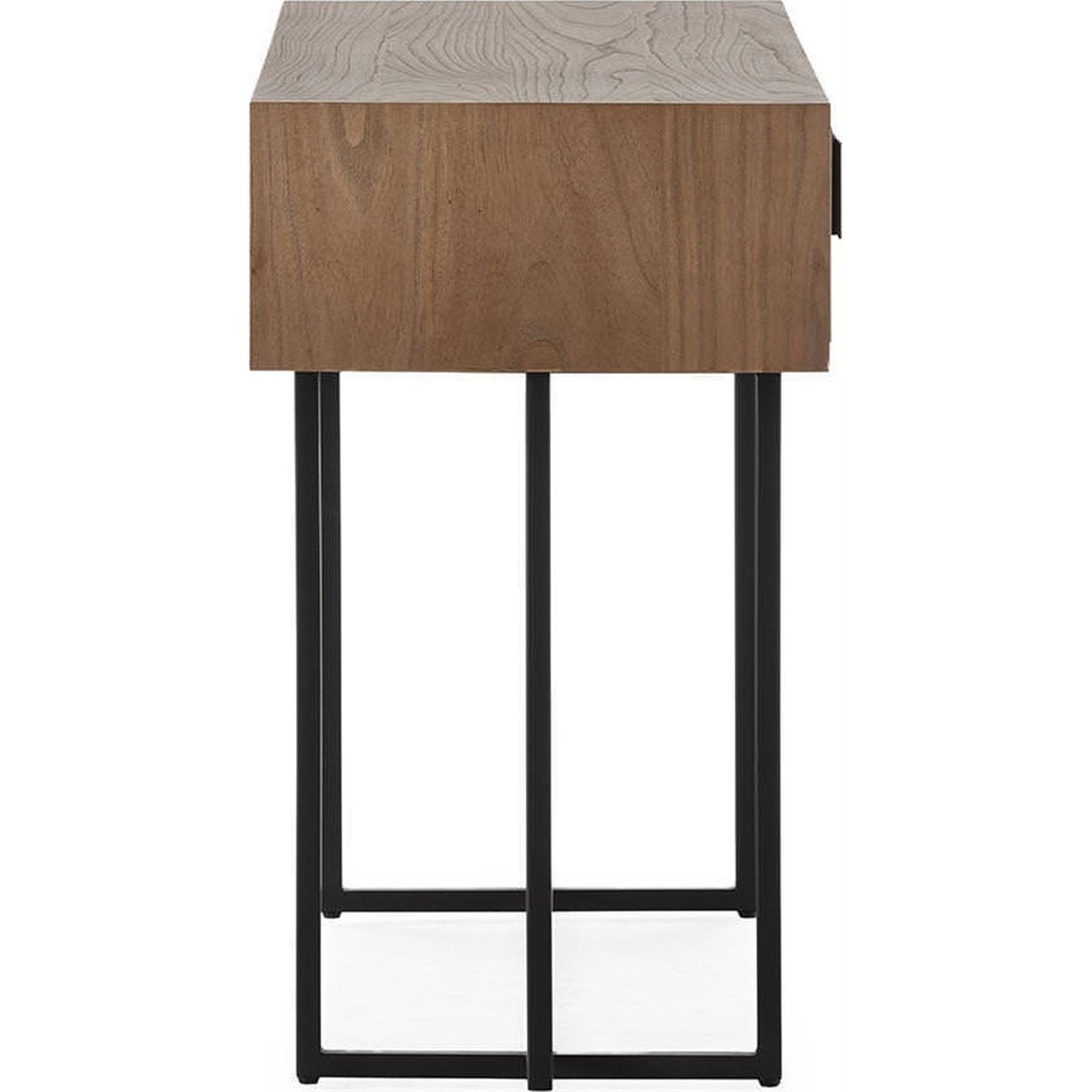 Console en bois d'orme et fer noyer et noir mat, RECOLLECTION