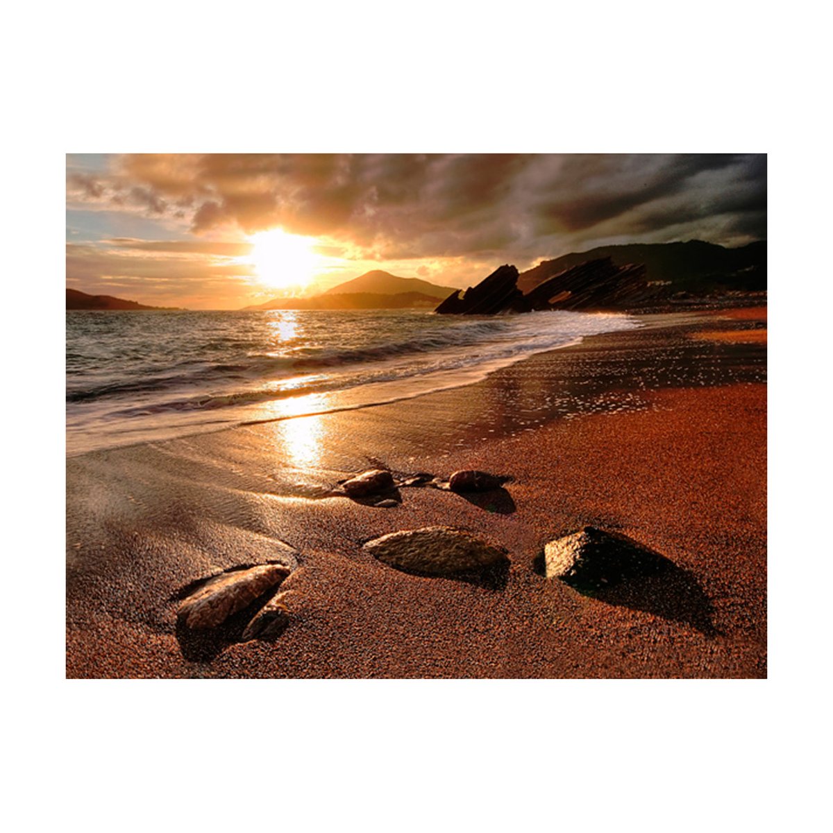 Papier peint intissé panoramique Paysage Relaxation by the sea noir, EDEN