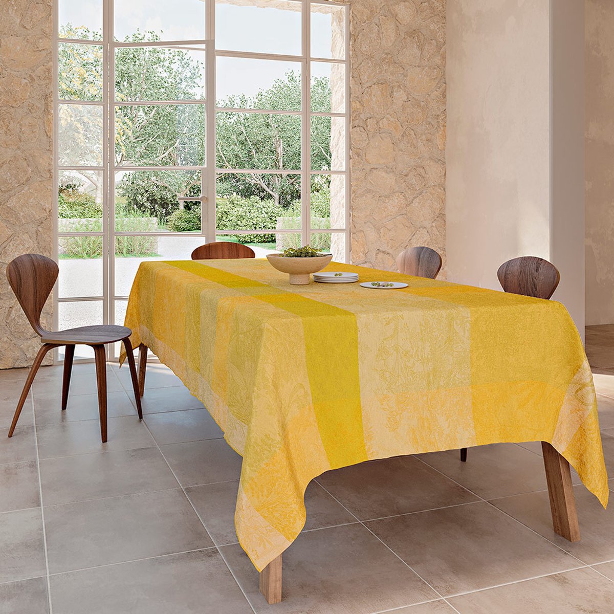 Nappe pur coton enduit MILLE ESPRIT JARDIN solaire, GARNIER THIEBAUT