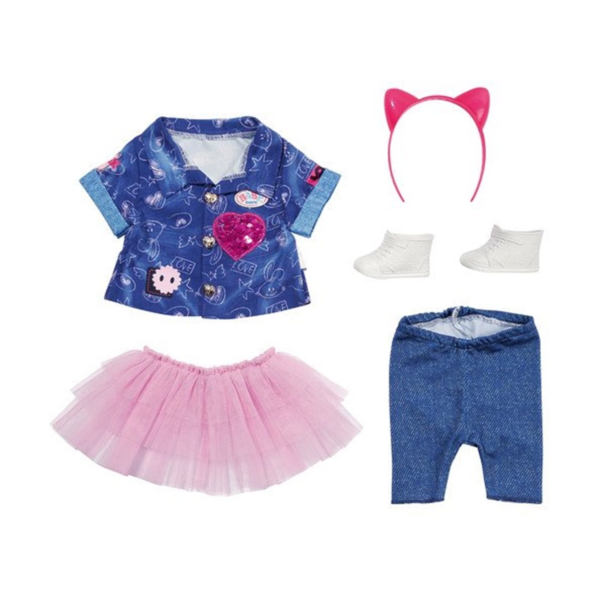 Baby Born Deluxe Ensemble Robe en Jeans 43 cm multicolore, ZAPF CREATION