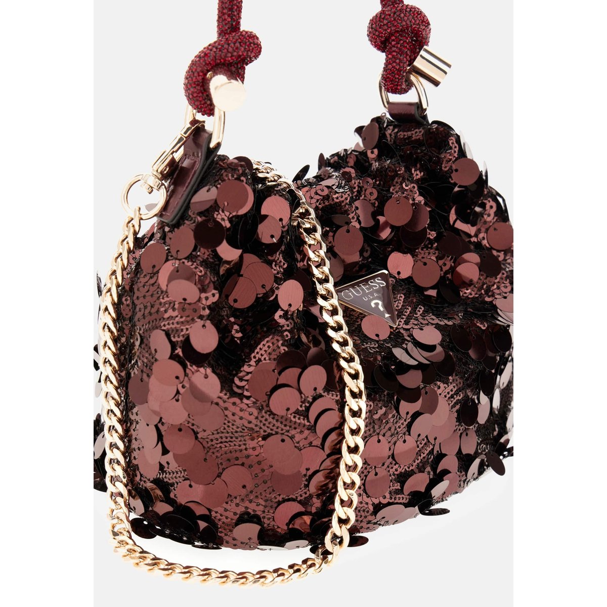 Mini Sac À Main Holiday Shine lie-de-vin, GUESS