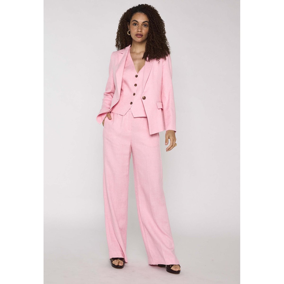 Pantalon de tailleur taille haute LAYLA rose, Maison 123