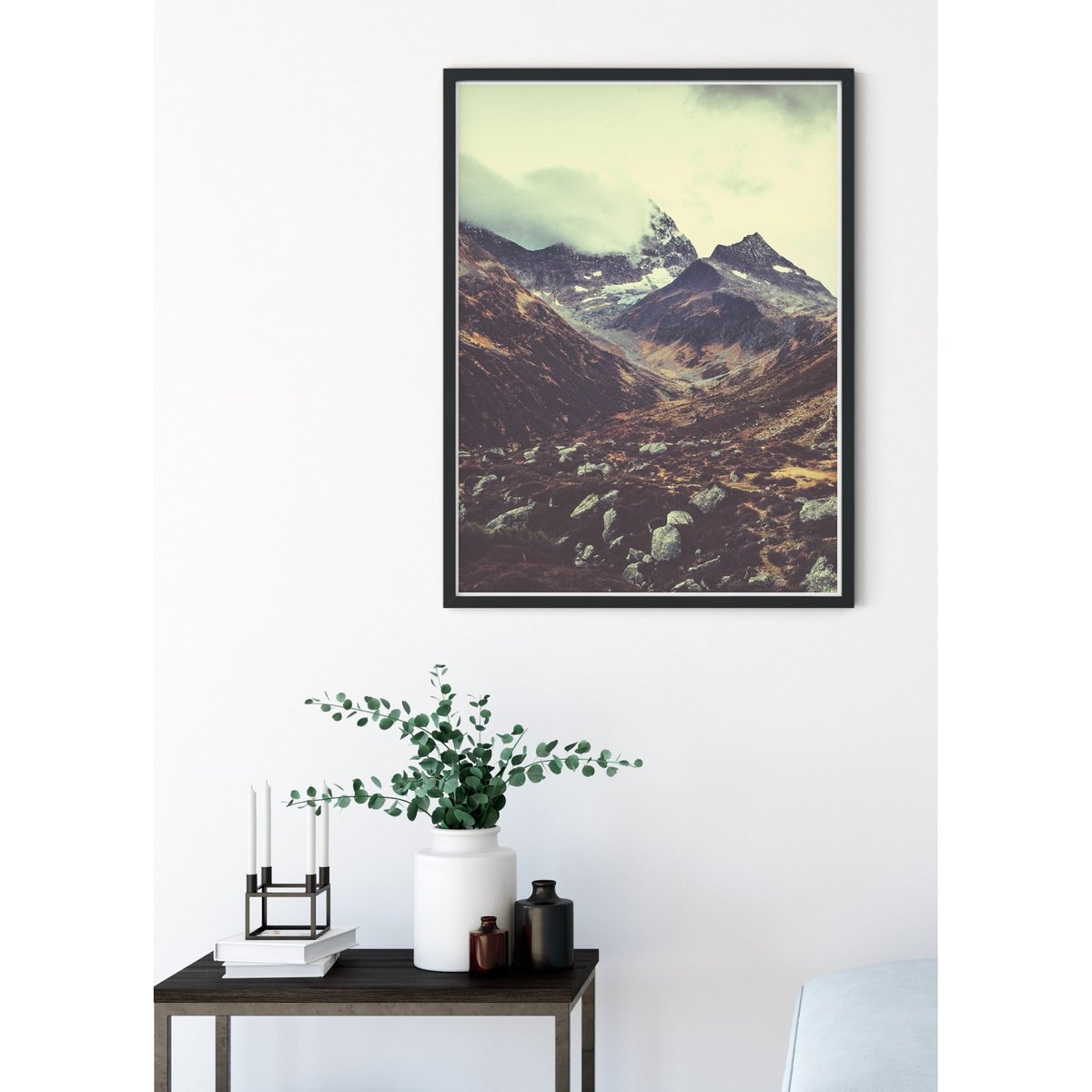 Poster Nature col de montagne blanc, L'AFFICHERIE
