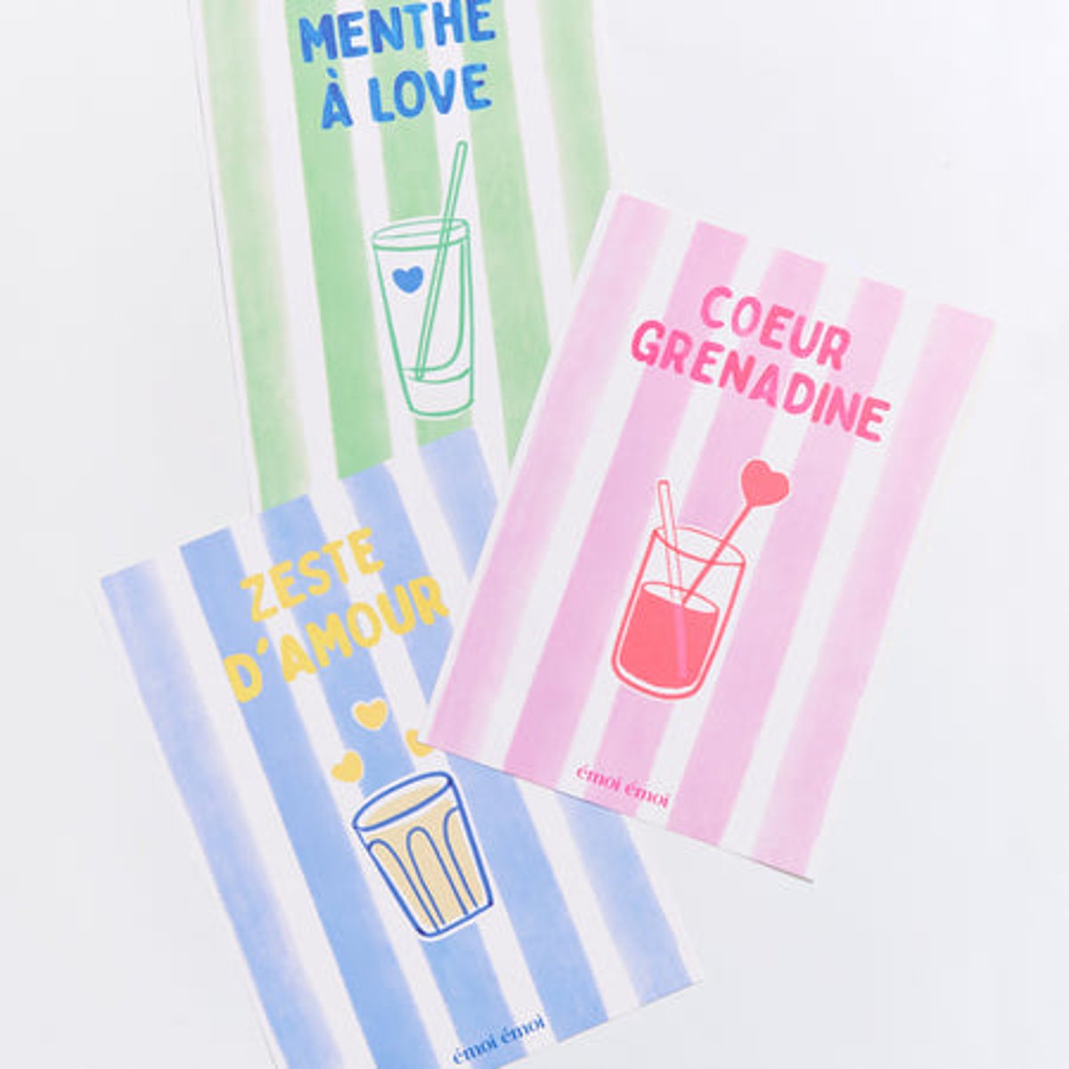 Affiche Menthe à love rayures vertes, EMOI EMOI